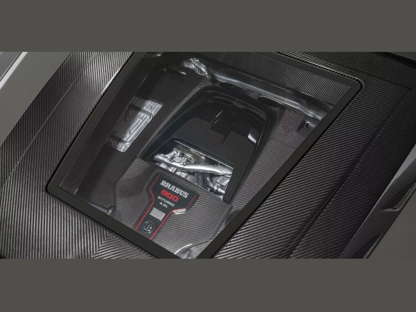 Carbon Brabus ROCKET G 900 Engine Cover with Emblem for AMG Mercedes-Benz W463A W464 G-Wagon G-Class G63